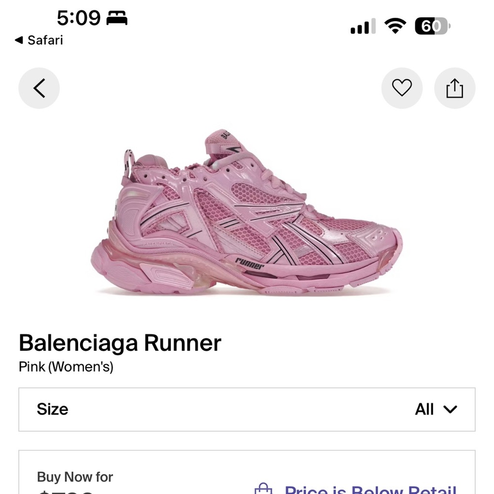 Balenciaga Runner Sneakers in Pink